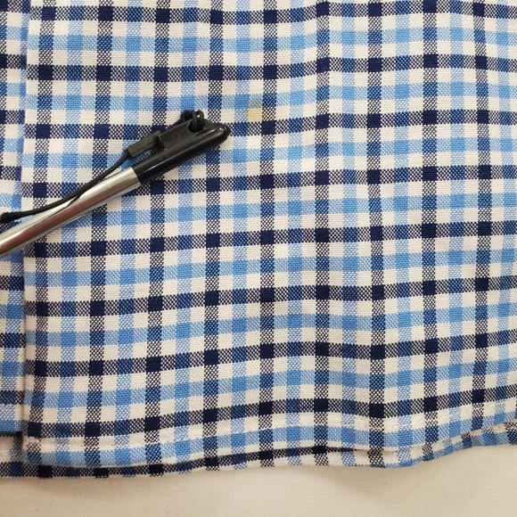 Barbour Shirt Blue Blk Wht Plaid Gingham Tailored Fit L/S Button Down Men’s 2XL - Picture 12 of 12